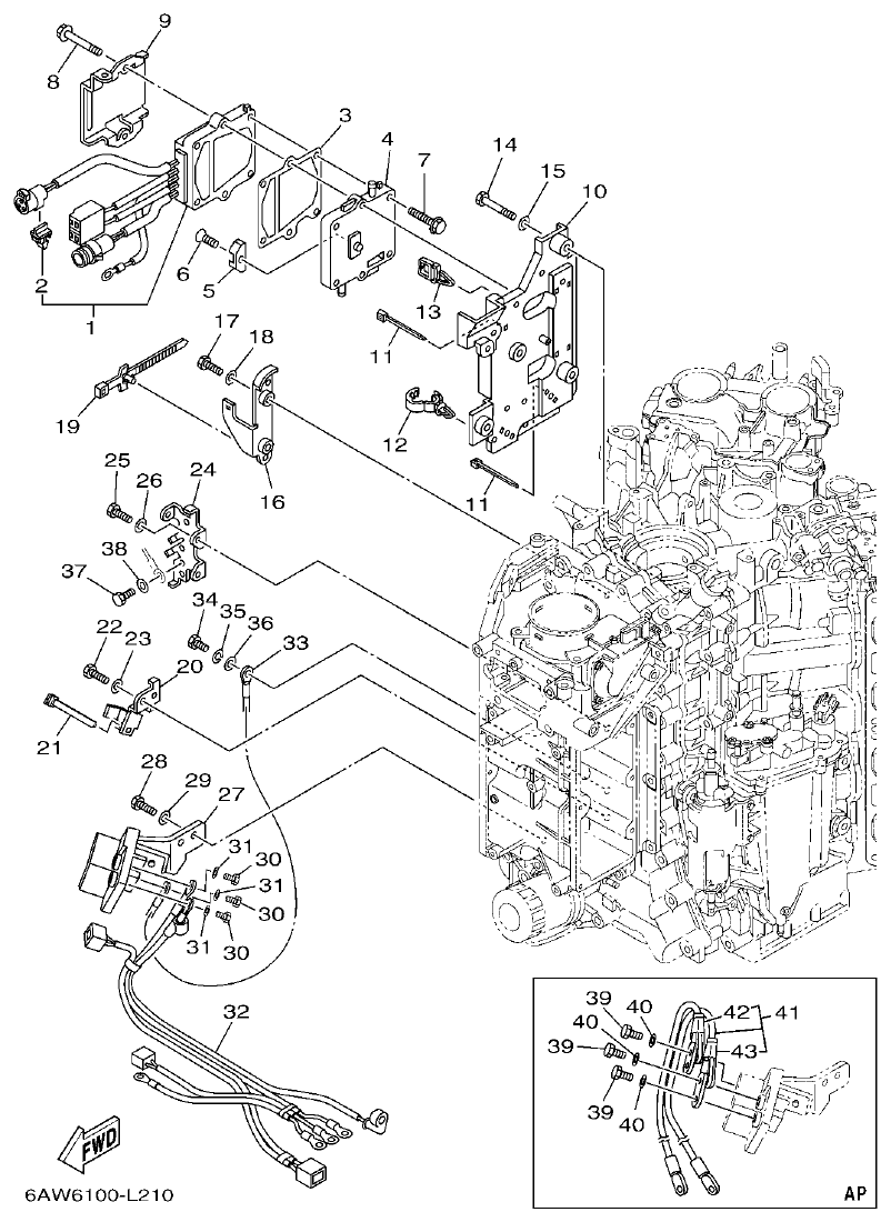 Yamaha F350AET, FL350AET ELECTRICAL 4 parts diagram